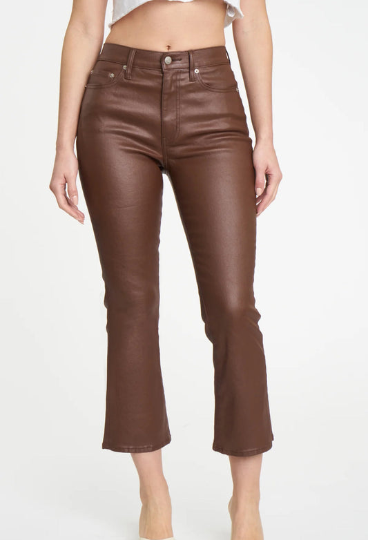 Shy Girl Coated Brown Leather