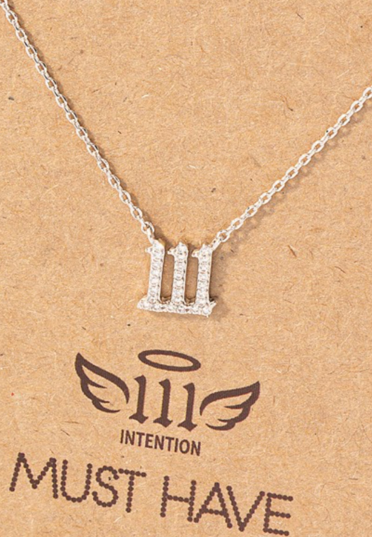 Pave 111 Angel Number Pendant Necklace