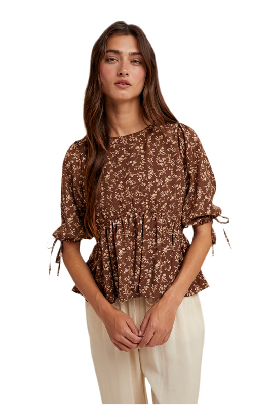 Harper Short Sleeve Floral Peplum Top