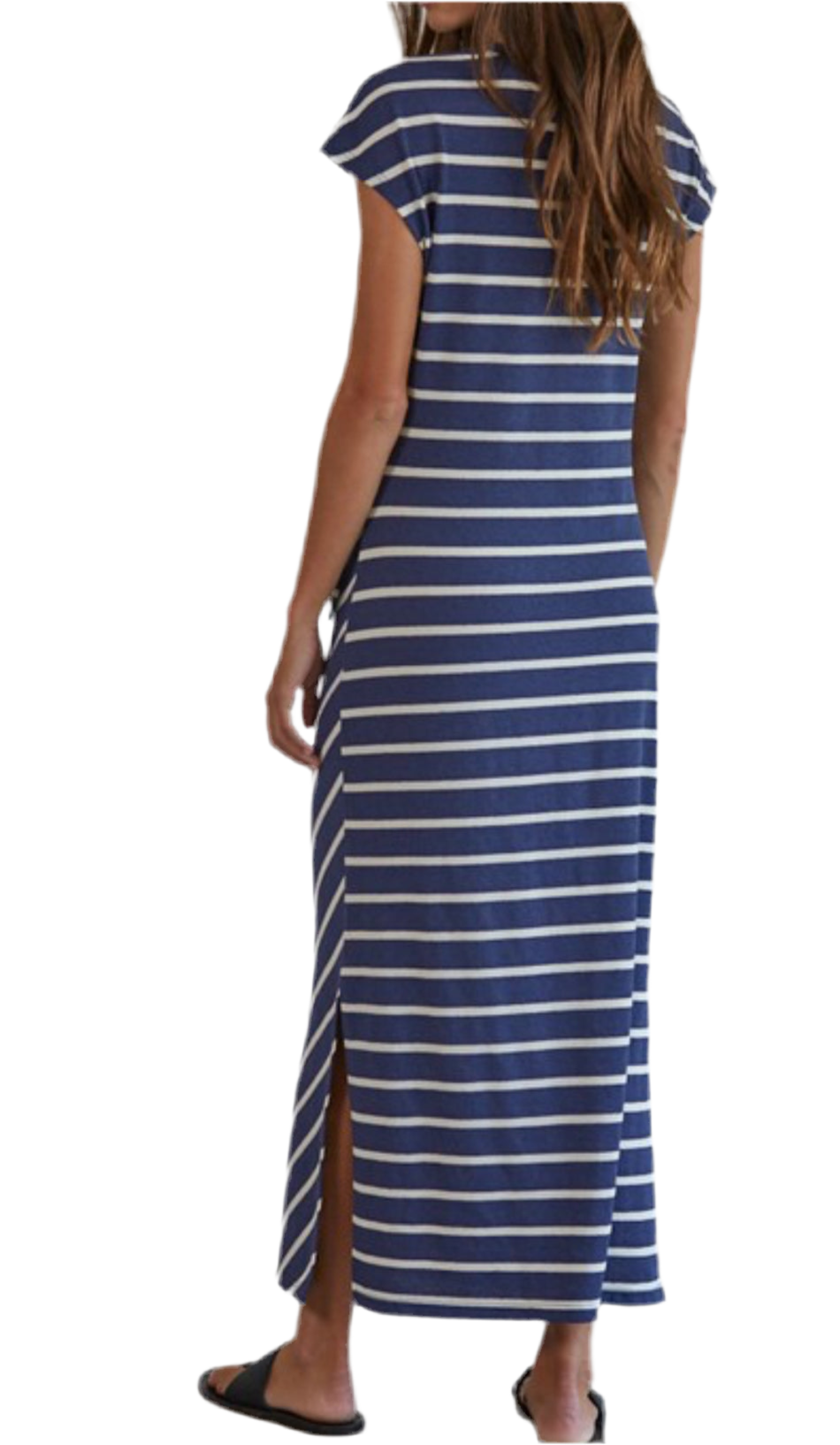 Hope Short Sleeve Striped Maxi Dress