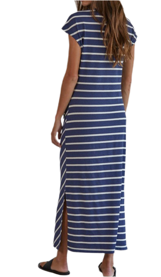 Hope Short Sleeve Striped Maxi Dress