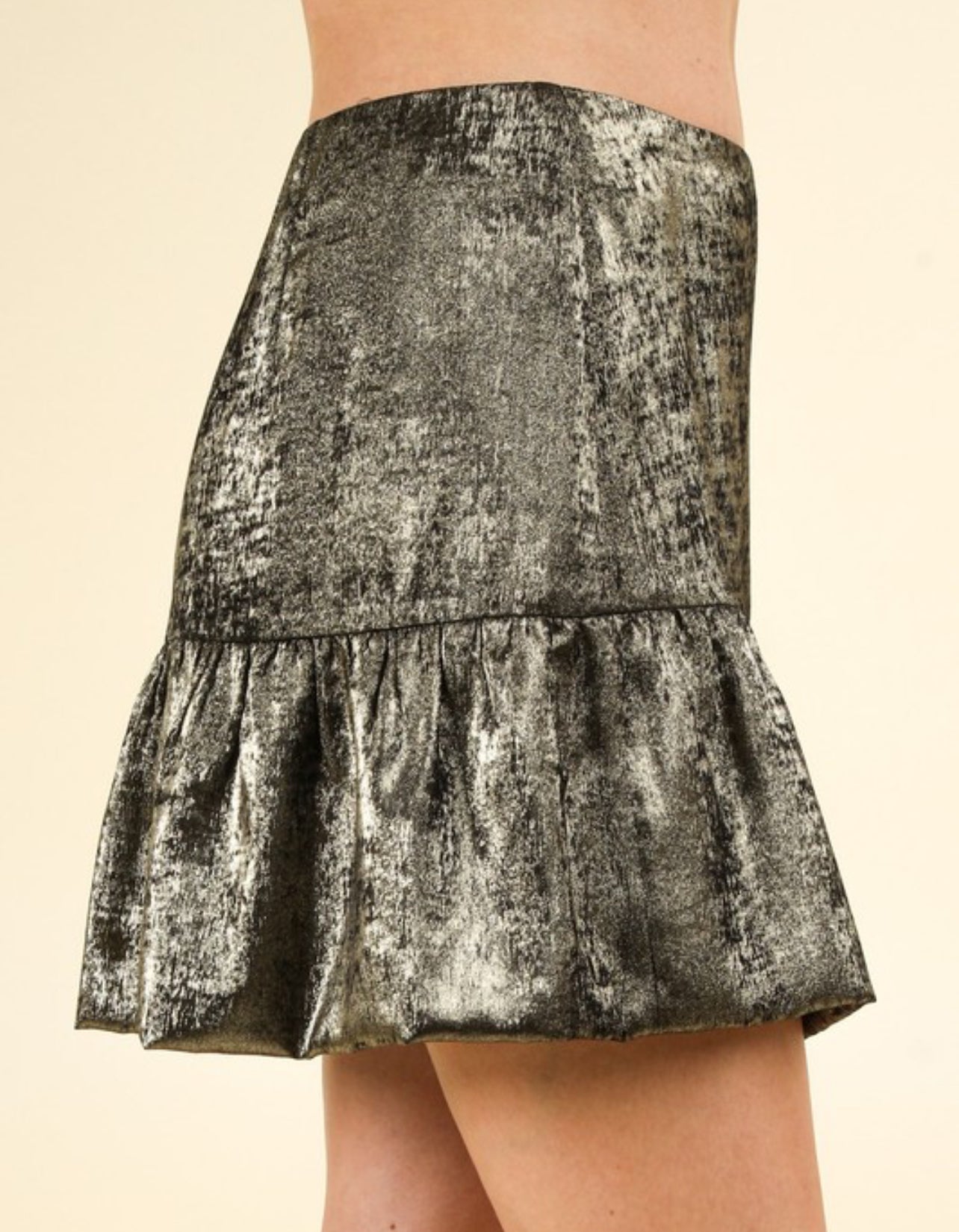 Shiny Woven A-Line Mini Skirt