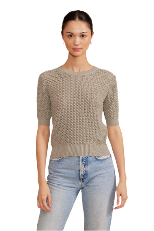 Elise Knit Short Sleeve Sweater Top