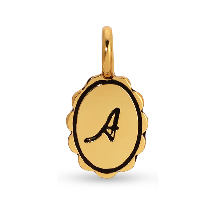 Charm Garden - Gold Scalloped Initial Charm