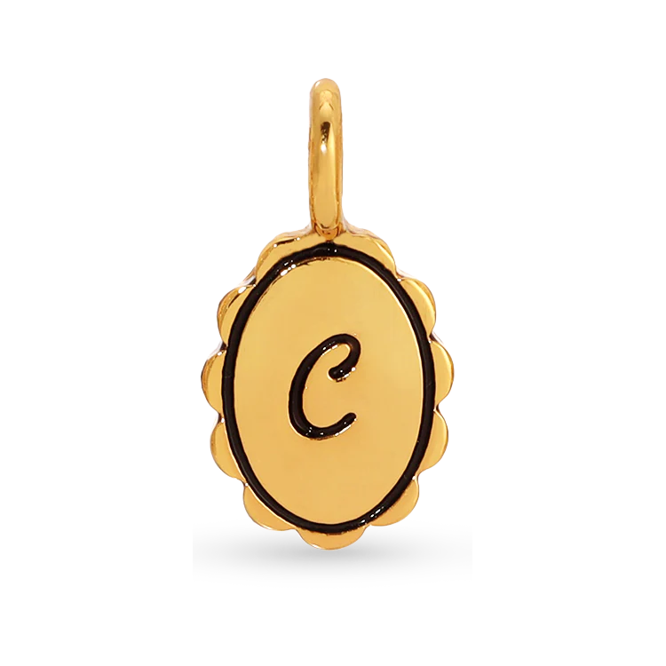 Charm Garden - Gold Scalloped Initial Charm