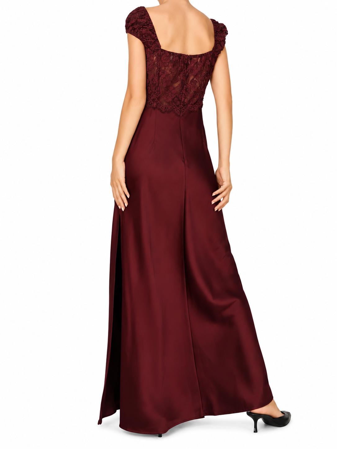 Stacy Lace Satin Maxi Dress