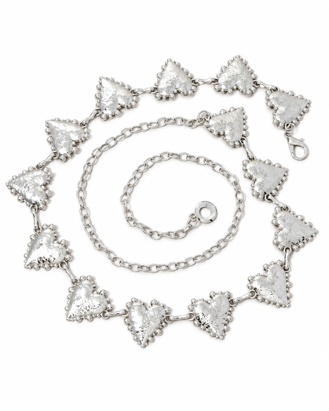 Hammered Heart Link Chain Belt