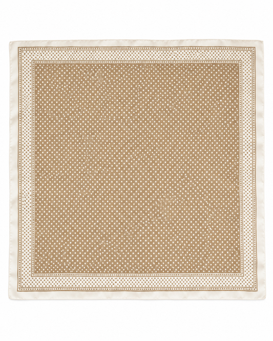 Beige Square Polka Dot Pattern Scarf