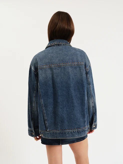 Daze Beau Boyfriend Jacket in Vintage Blue