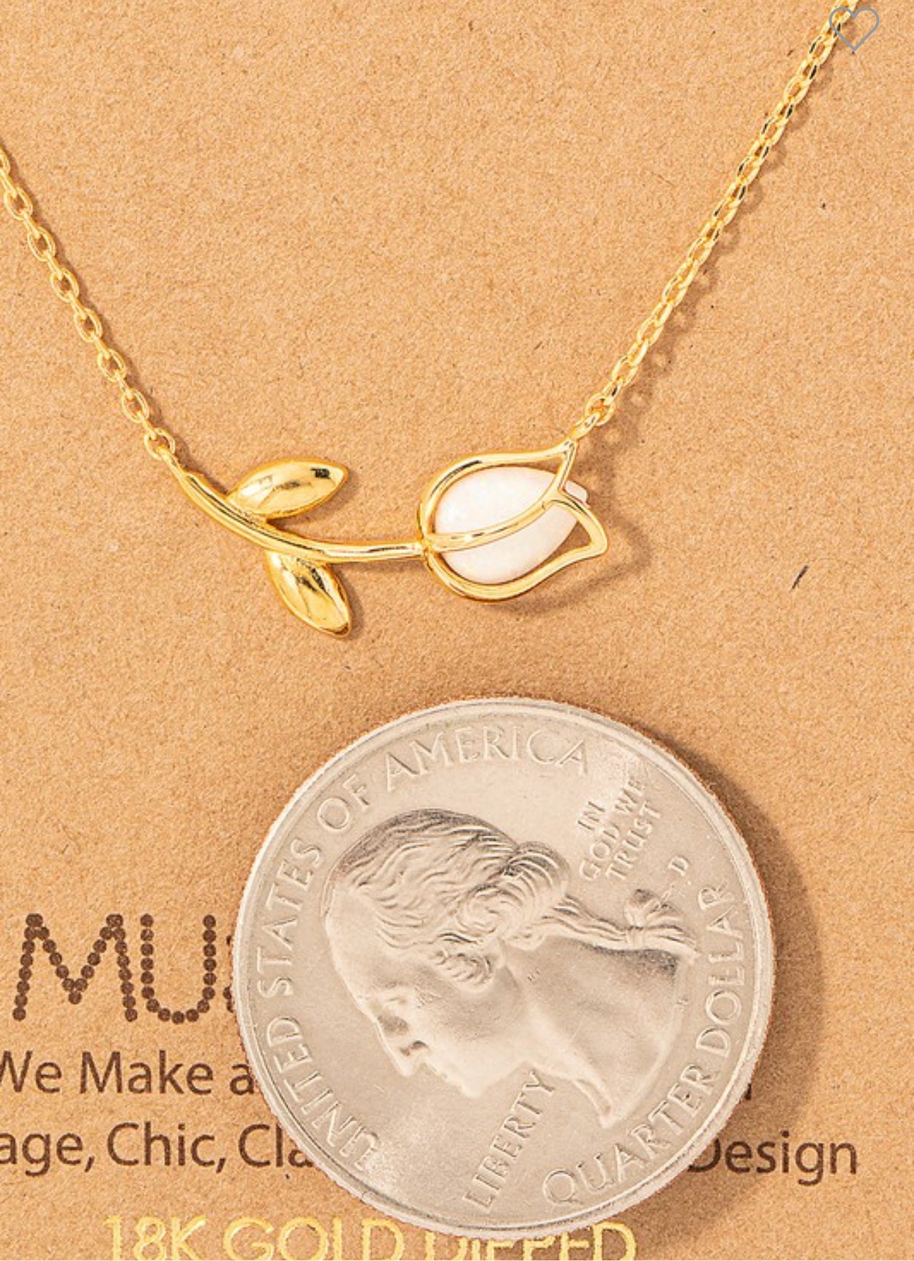 Dainty Tulip Pendant Necklace