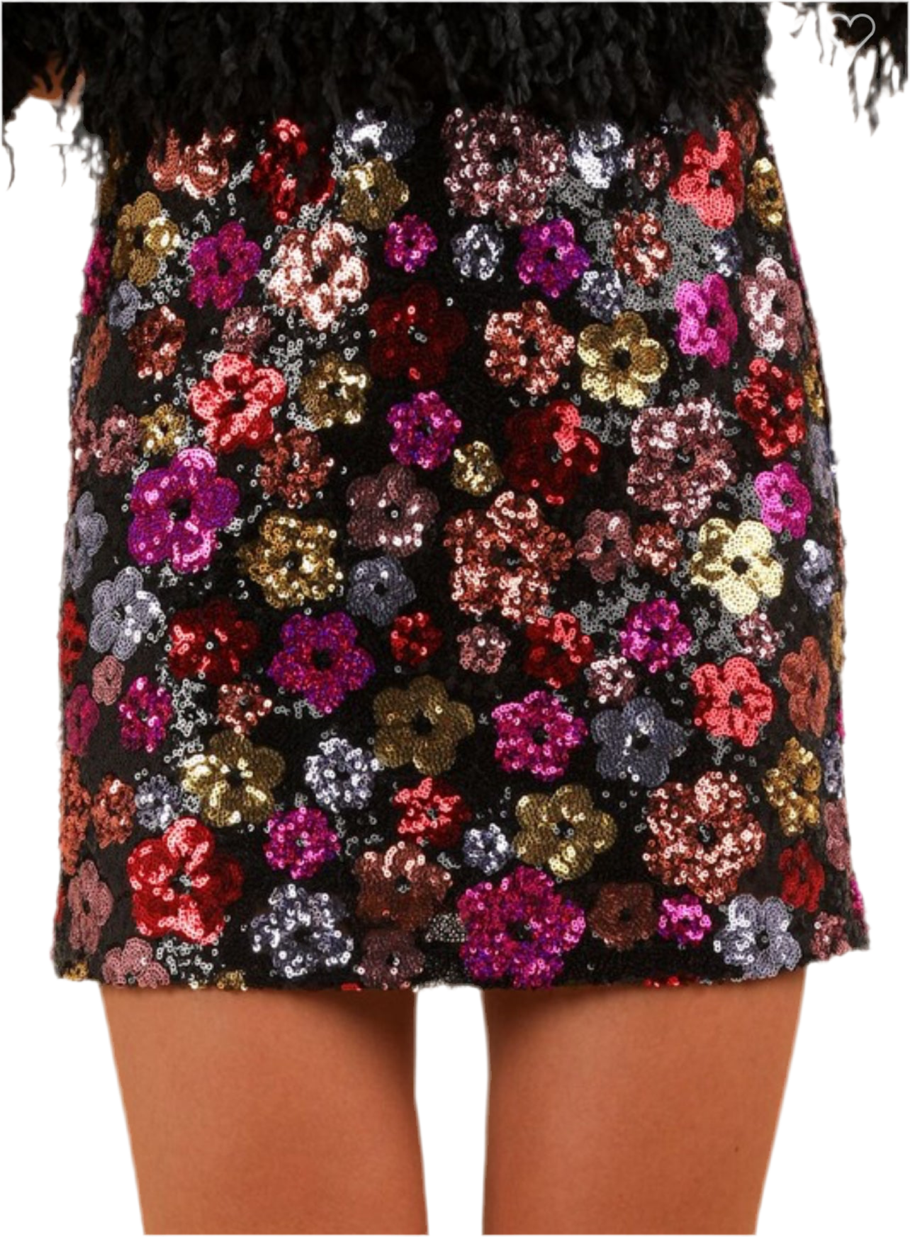 Blake Floral Sequin Holiday Mini Skirt