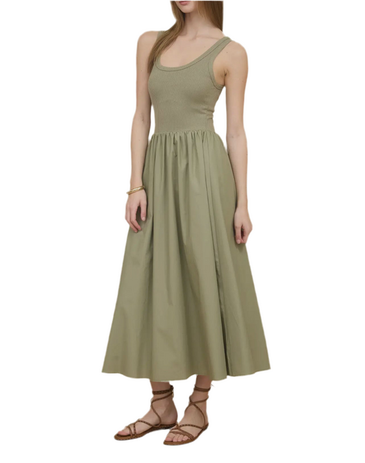 Myra Mix Media Tank Midi Dress