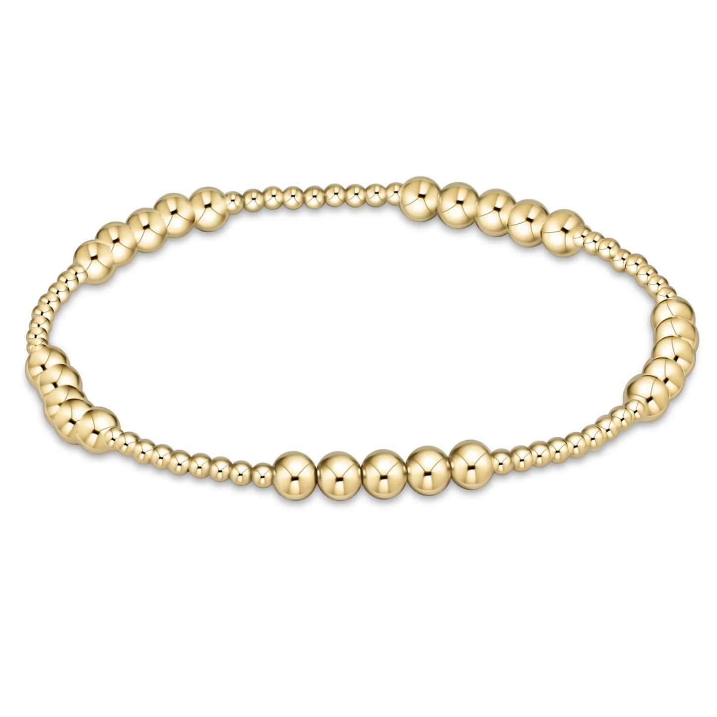 classic blissful pattern 2mm bead bracelet - 4mm gold by enewton