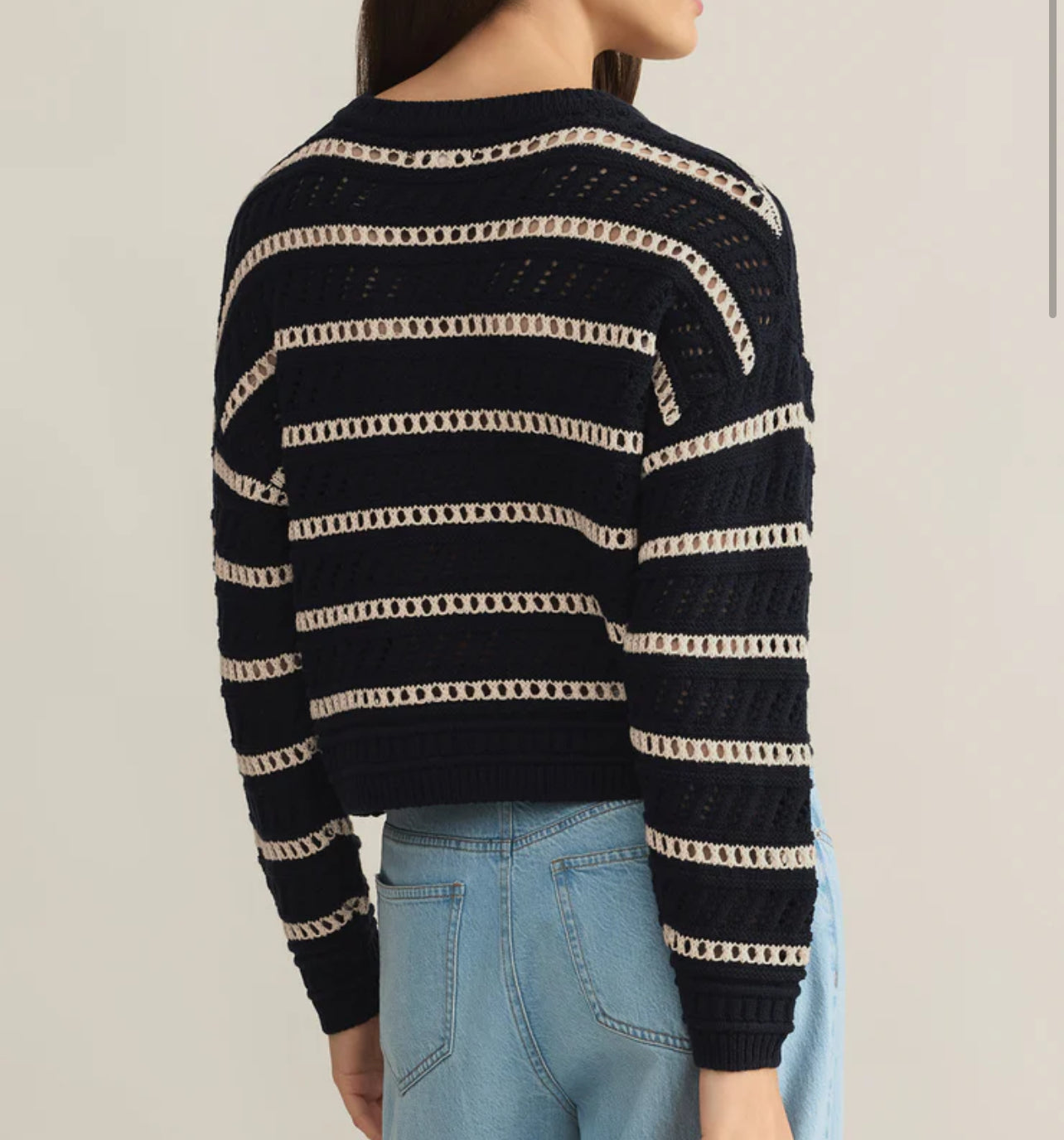 Estero Stripe Cropped Midweight Sweater