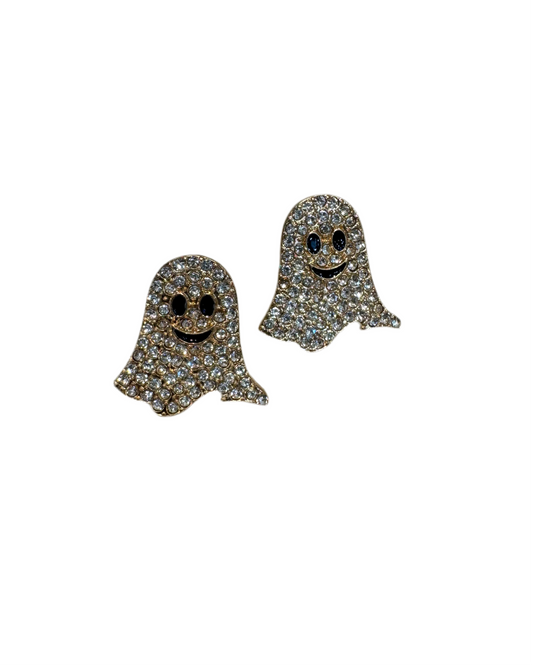 Halloween Rhinestone Ghost Earrings