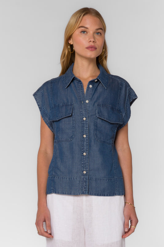 Velvet Heart Manny Short Sleeve Button Up Top