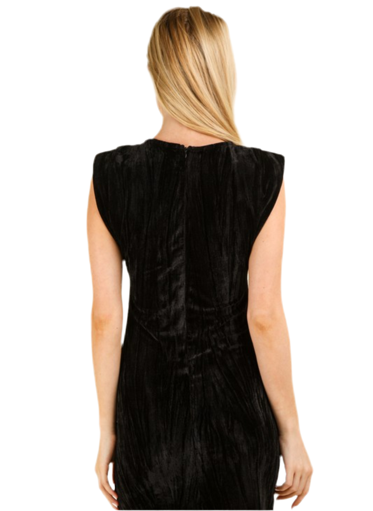 Aubrey Velvet Fitted Mini Holiday Dress With Shoulder Pad