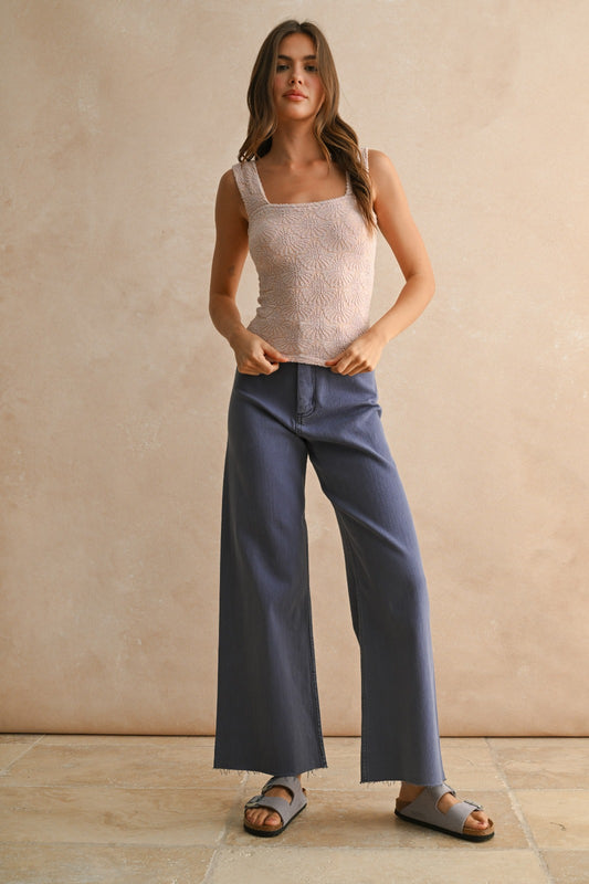 Beatrix Textured Washed Sleeveless Knit Top