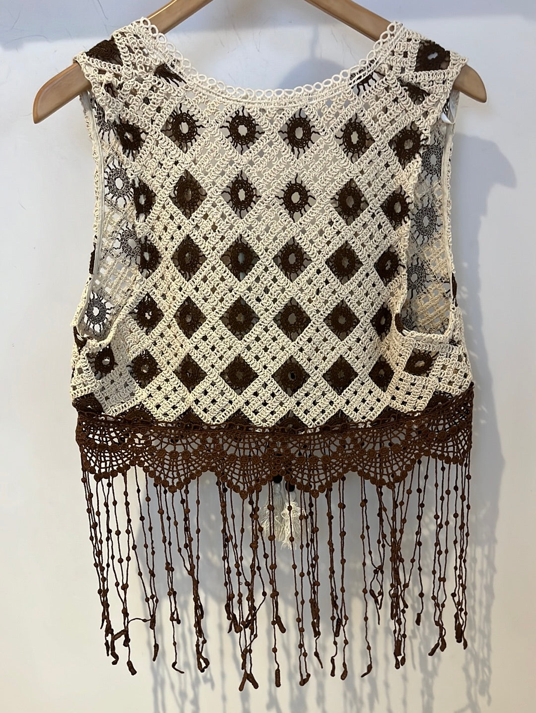 All Over Crochet Fringe Vest