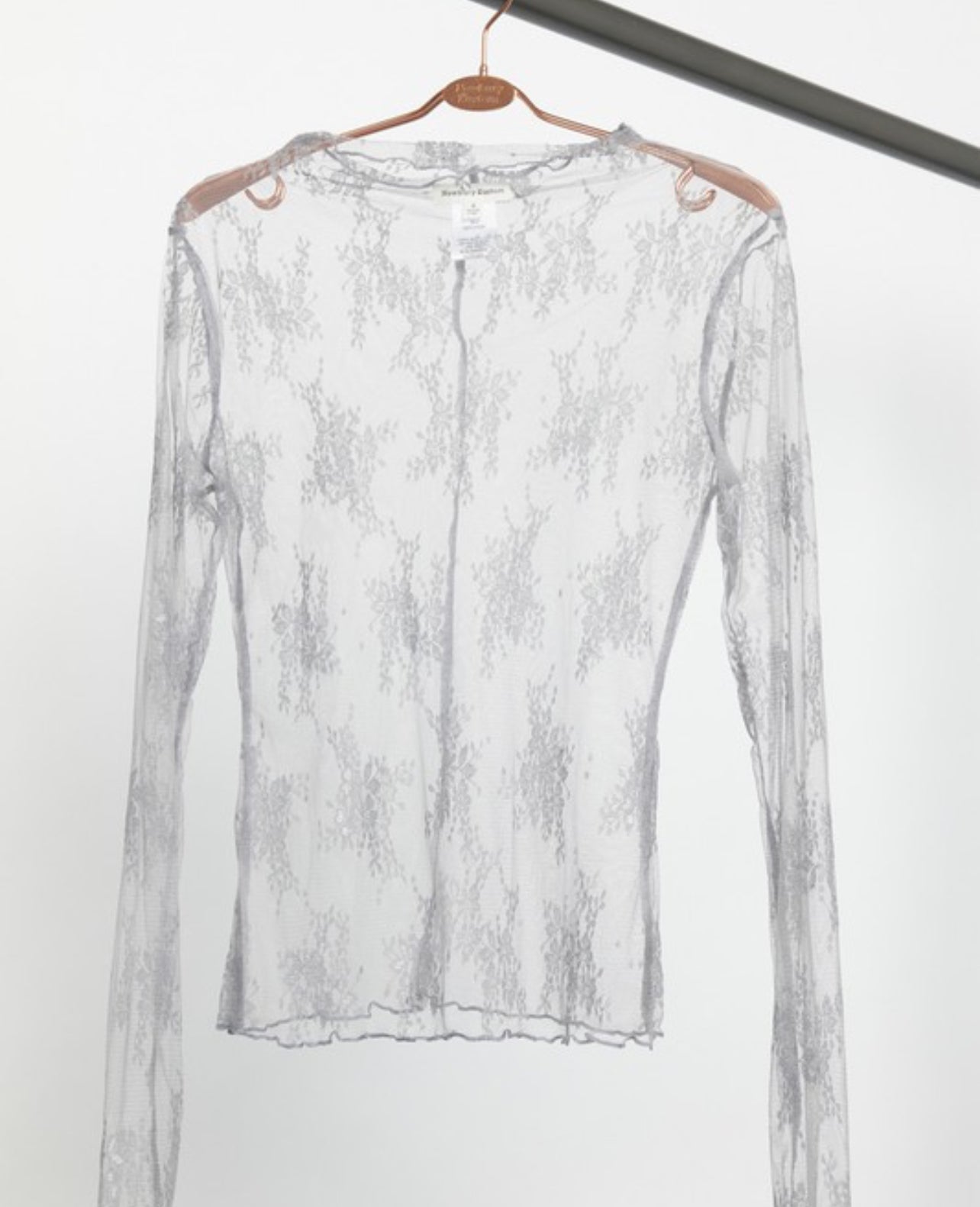 FLORAL EMBROIDERY MESH TOP