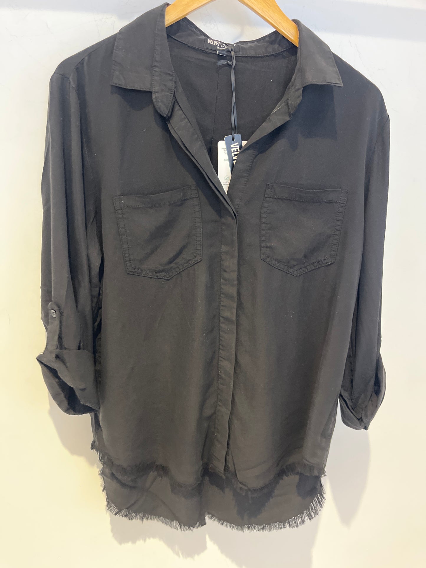 Riley Frayed Hem Button-Up Shirt