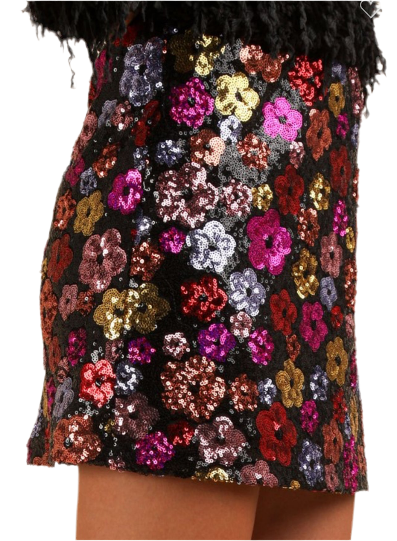 Blake Floral Sequin Holiday Mini Skirt