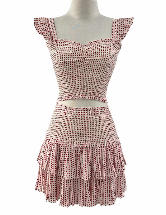 Kalani Two Tier Ruffle Ruffle Detail skirt  Lined