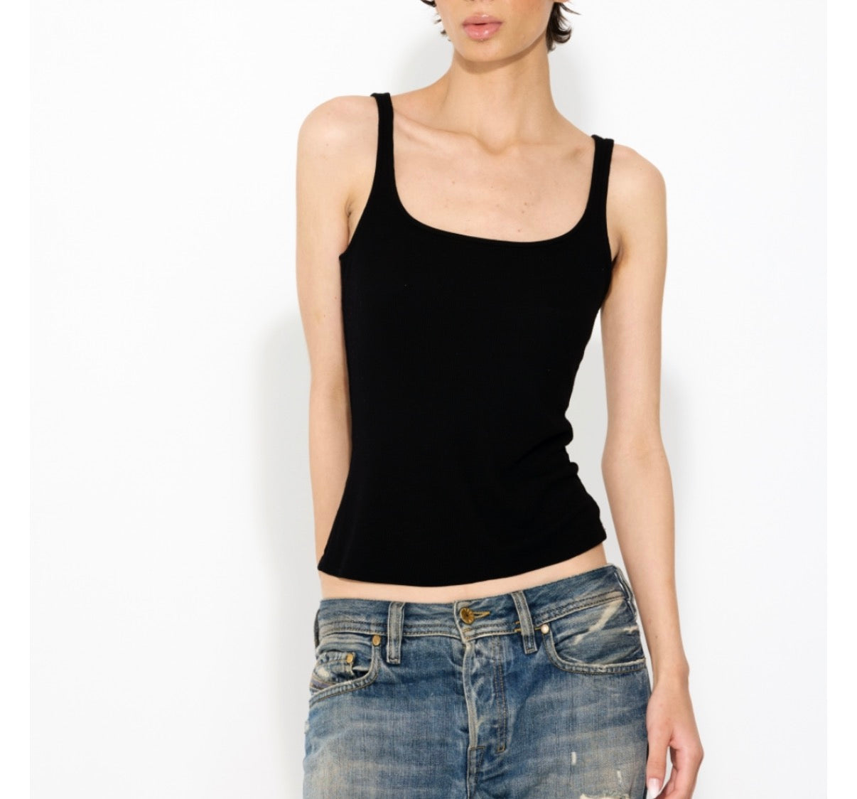 Olsen scoop neck rib tank