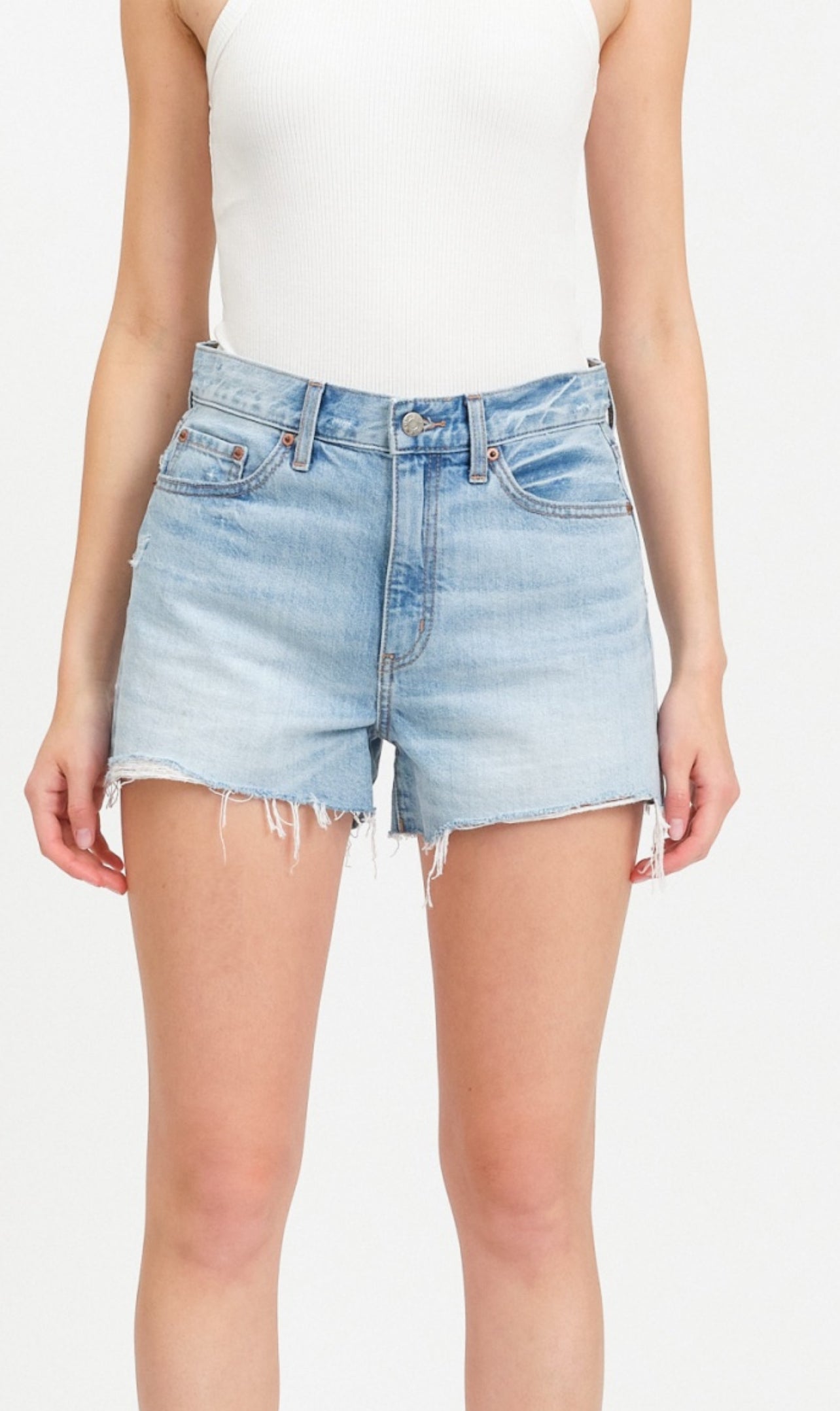 Troublemaker High Rise Short in Ice Cream Vintage By Daze Denim