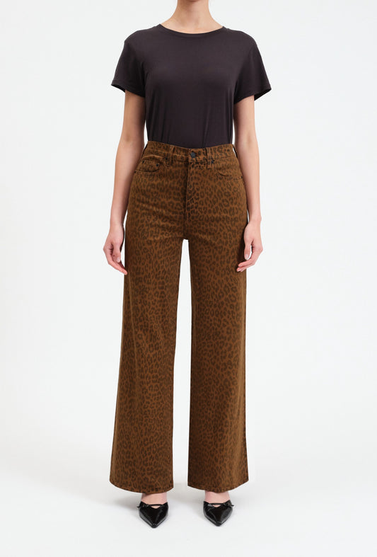 Far Out High Rise Wide Leg Leopard print jean