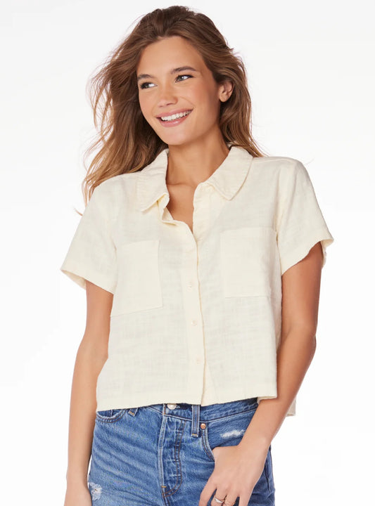 BUTTON FRONT BOXY TOP