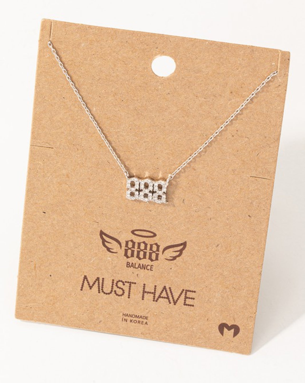 Pave 888 Angel Number Pendant Necklace