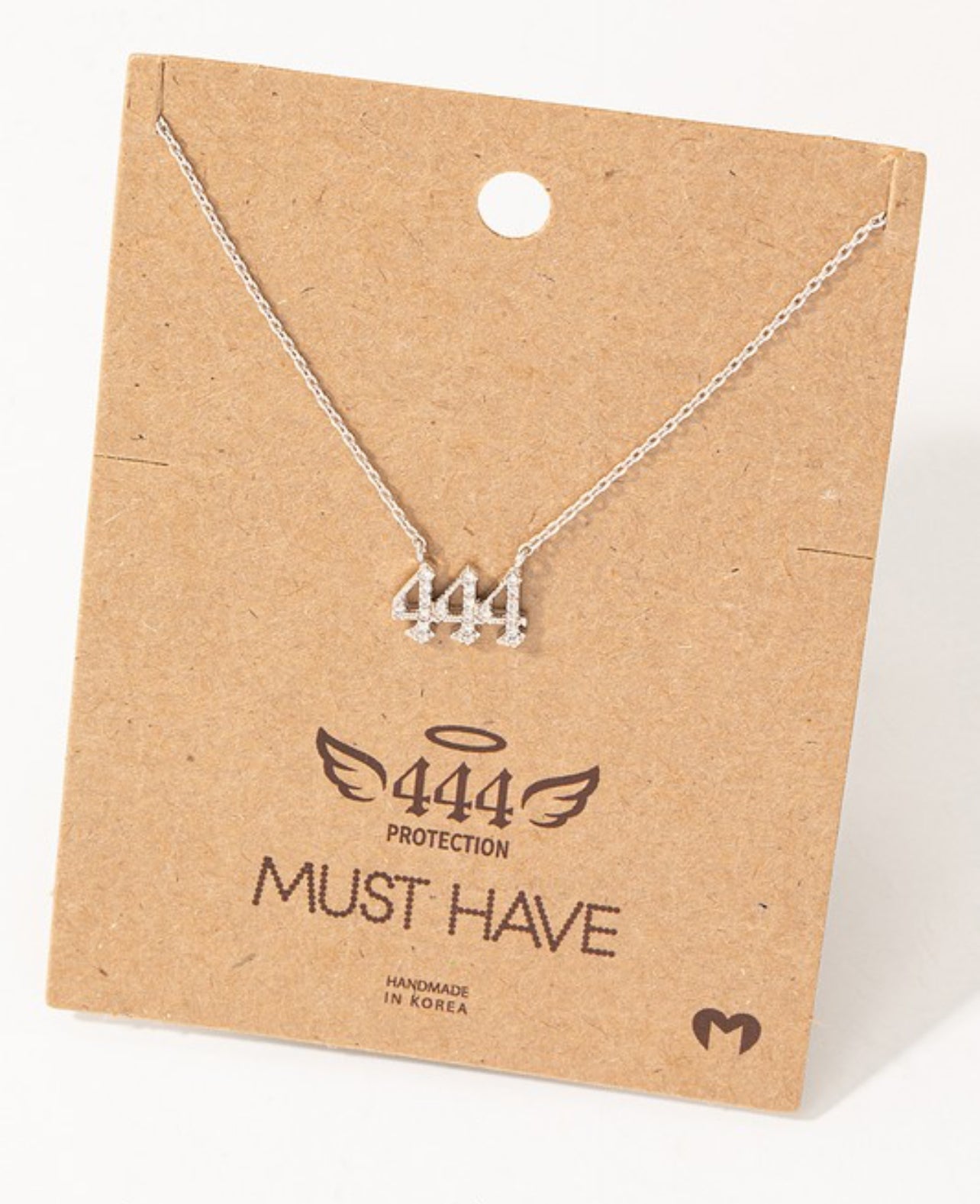Pave 444 Angel Number Pendant Necklace