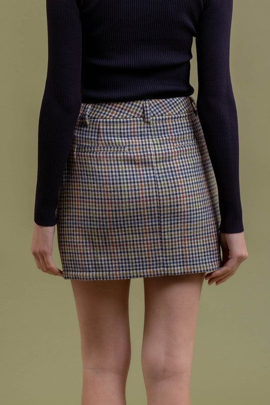 Kayla Plaid Zipper Mini Skirt