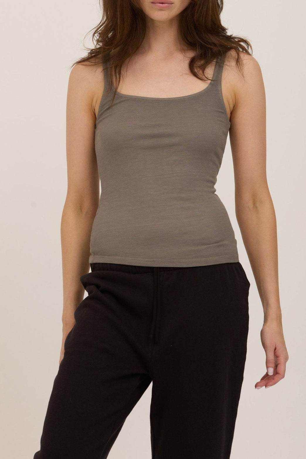 Olsen scoop neck rib tank