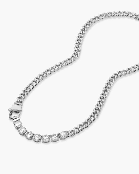 Julian Loves Diamonds Necklace Silver|White Diamondettes