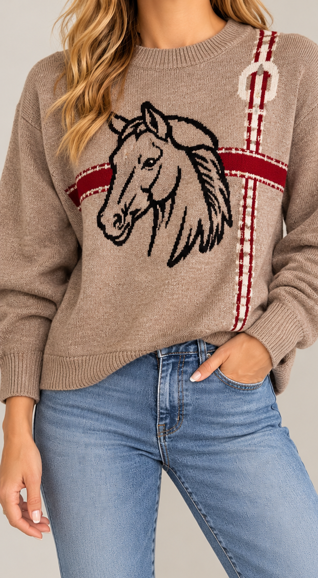 Arabella Horse Head Print Sweater