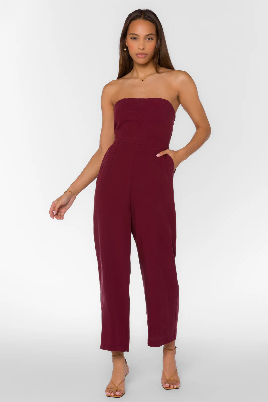 Jeanie Burgundy Jumpsuit