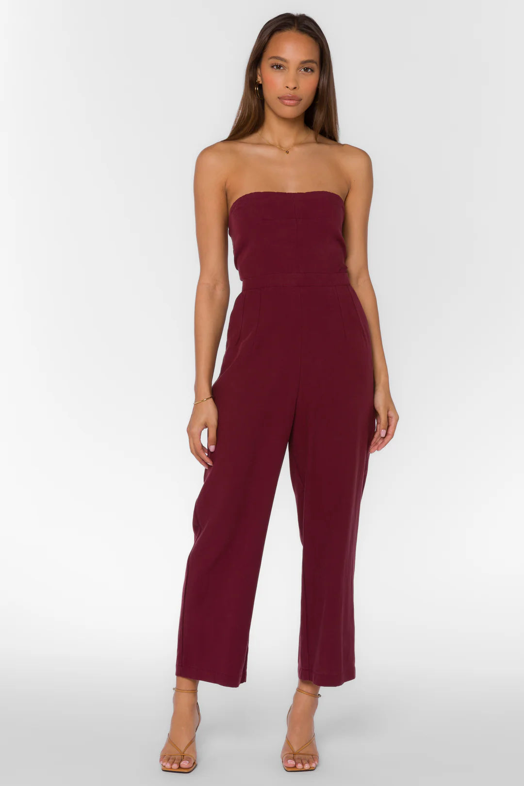 Jeanie Burgundy Jumpsuit