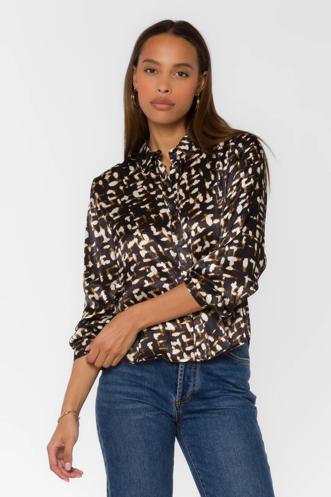 Holden Black Abstract Geo Long Sleeve Shirt