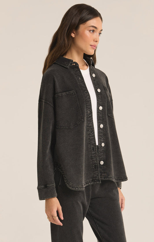 ALL DAY KNIT DENIM JACKET VINTAGE BLACK