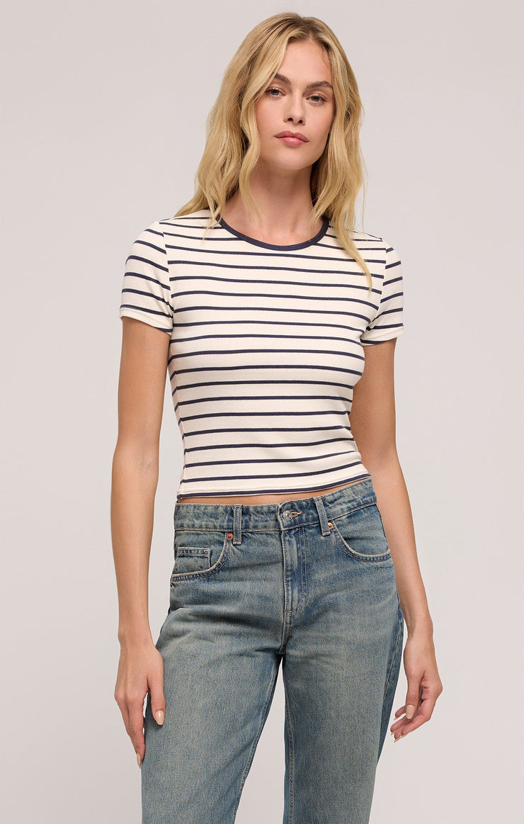 Saxton Striped Rib Tee By Z Supply