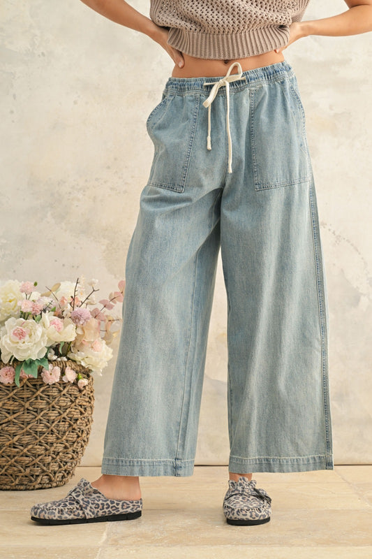 Charles Elastic Band Denim Pants