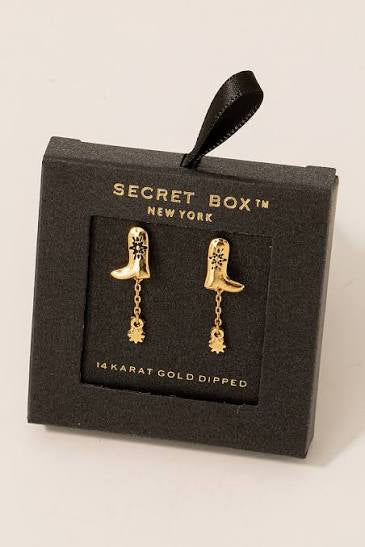 Cowboy Boot Stud Earrings