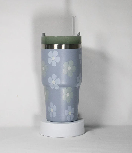 Blue Floral Print Mini Tumbler