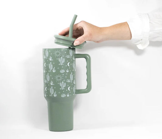 Cactus Print Sage 40oz Leak Proof Tumbler