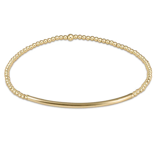 classic gold 2mm bead bracelet - bliss bar gold BY enewton