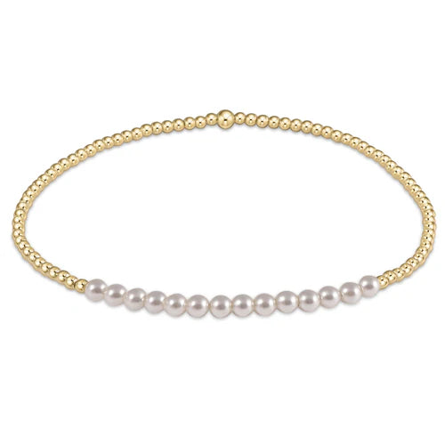 gold bliss 2mm bead bracelet - pearl by enewton