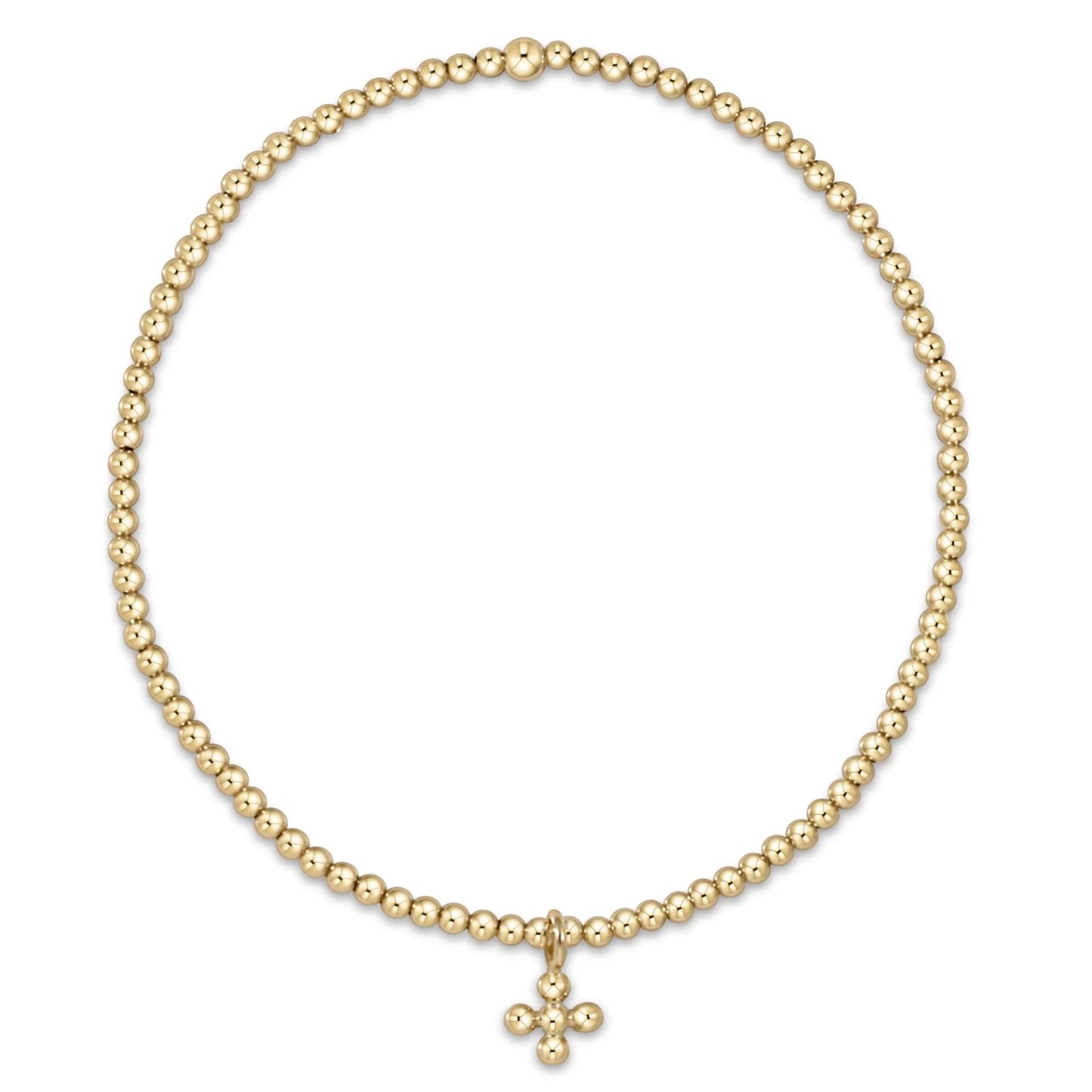 classic gold 2mm bead bracelet - classic beaded signature cross small gold charm by enewton