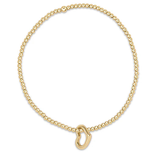 classic gold 2.5mm bead bracelet - love gold charm by enewton